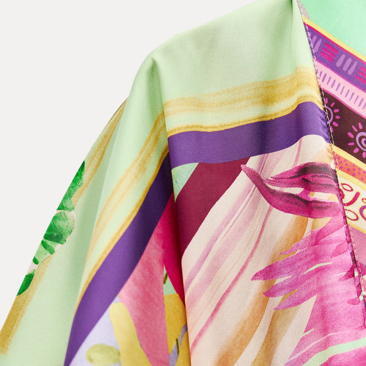 Moudda ZARA - Kimono imprimé patchwork multicolore croisé - Tunisie 3