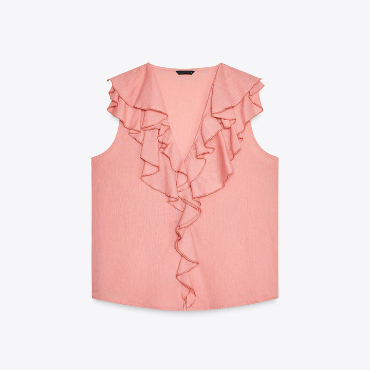 Moudda ZARA - Chemise Voile Coton - Manches Courtes & Volants - Tunisie 1