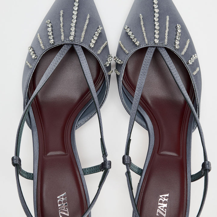 Moudda ZARA - Mocassins talon moyen satin strass - Tunisie 5