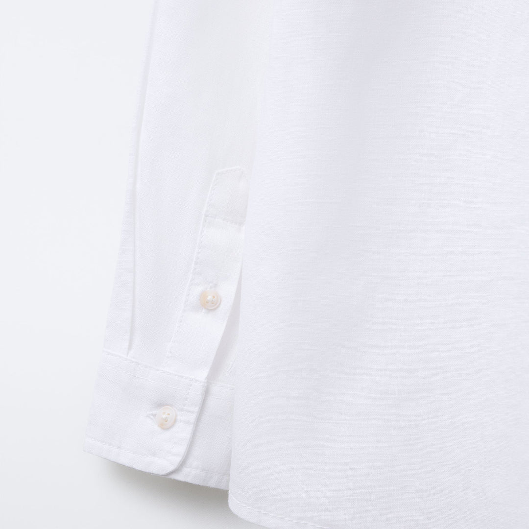 Moudda ZARA - Chemise - Lin/Coton, Col Chemisier & Blanc - Tunisie 4