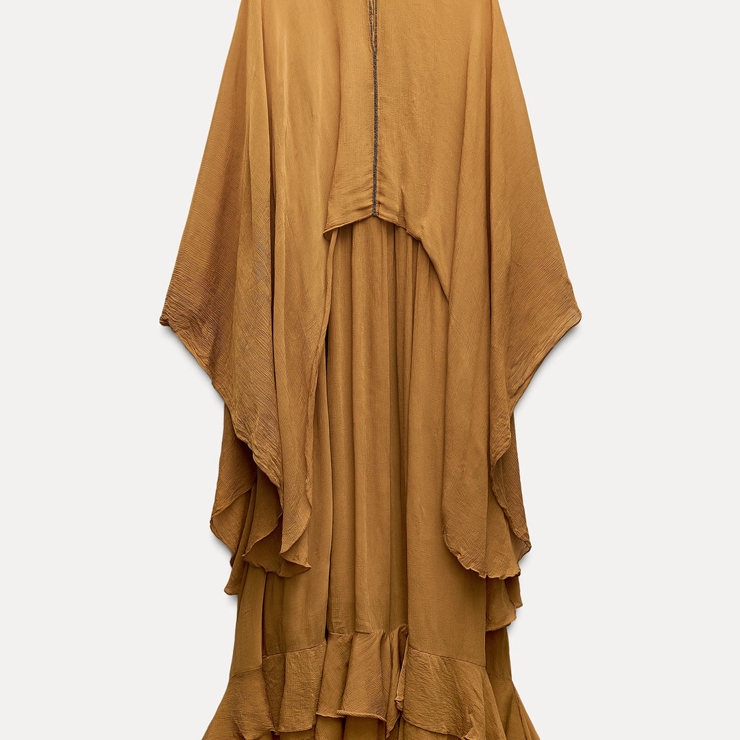 Moudda ZARA - Robe cape volants moutarde - Tunisie 1