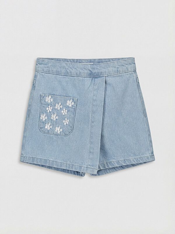 Moudda LC Waikiki - Jupe en jean pour Fille couleur Bleu indigo clair rodé - Tunisie 1