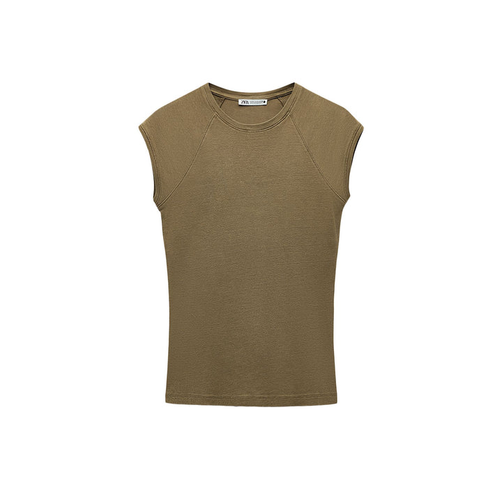 Moudda ZARA - T-shirt Coton Lavé Manches Courtes Raglan - Tunisie 3