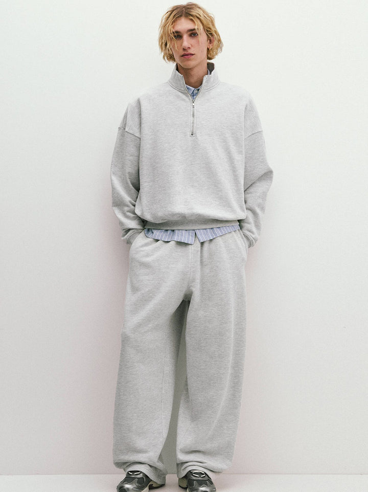 Moudda PULL & BEAR - Pantalon Jogging Wide (Gris Clair) - Tunisie 2