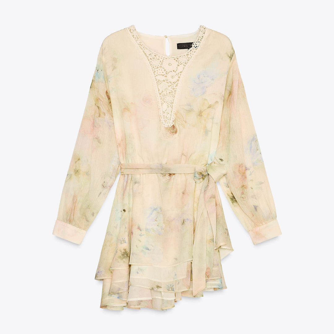 Moudda ZARA - Robe Mini - Imprimé Floral & Crochet - Tunisie 1