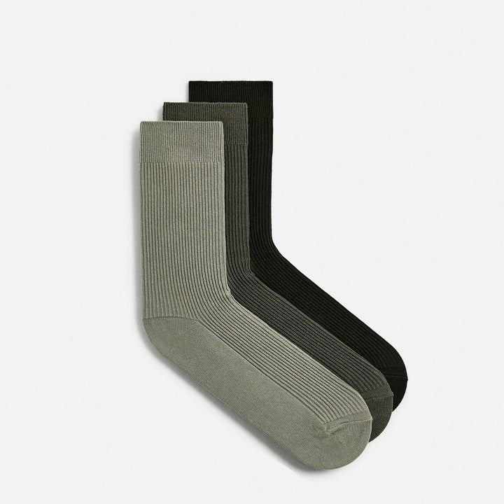 Moudda ZARA - Chaussettes Légères - Multicolores (Écru/Beige/Vert) Pack 3 - Tunisie 2