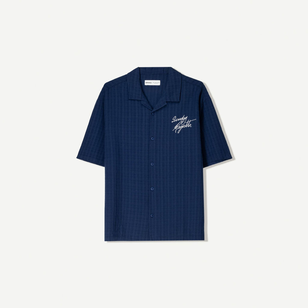 Moudda BERSHKA - Chemise Boxy - Dobby & Broderie - Tunisie 1