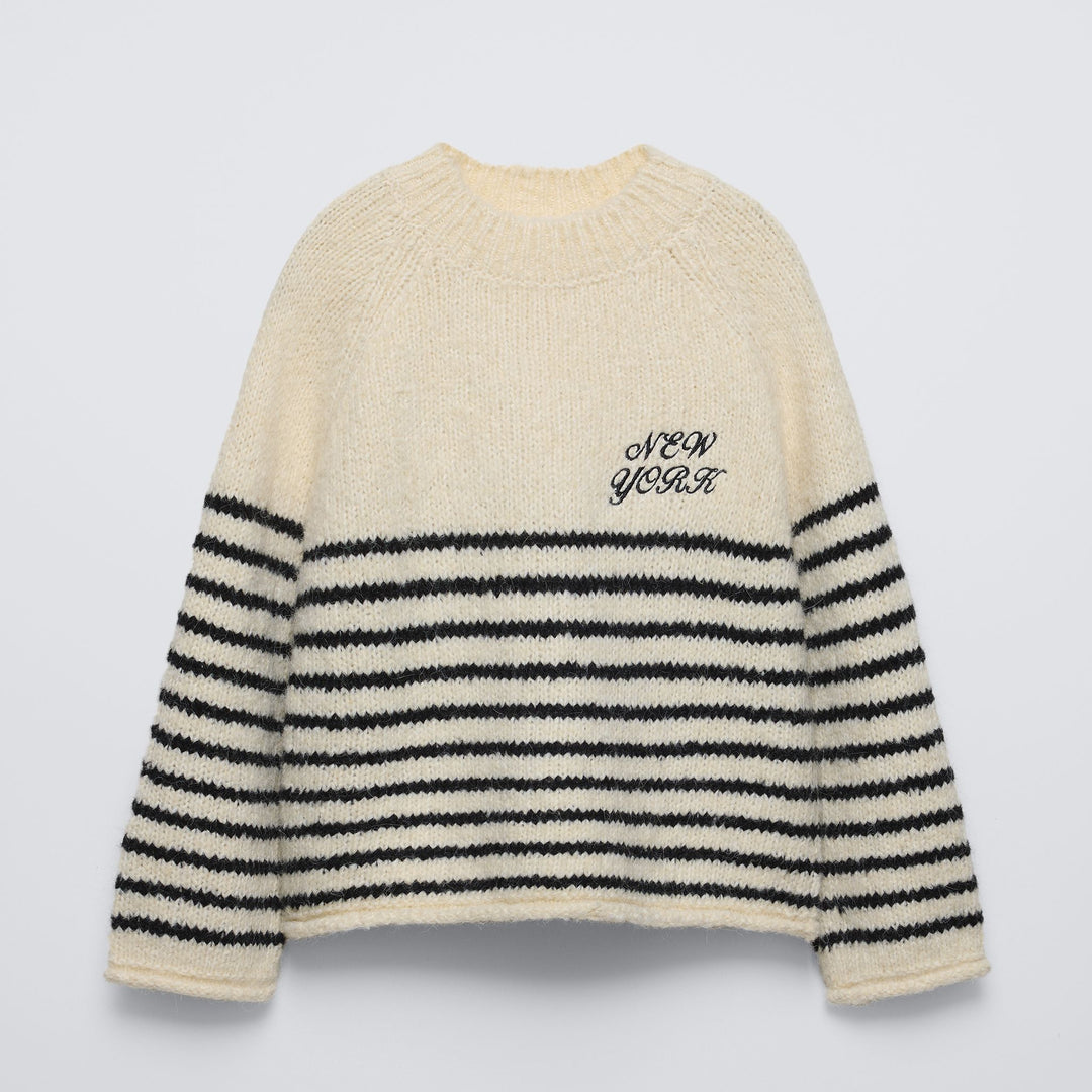 Moudda ZARA - Pull rayé brodé - Tunisie 1