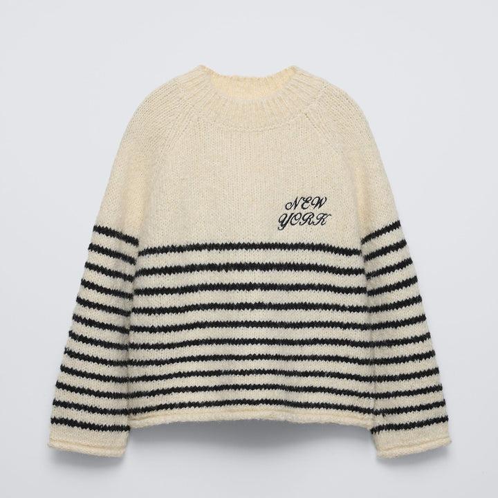 Moudda ZARA - Pull rayé brodé - Tunisie 1