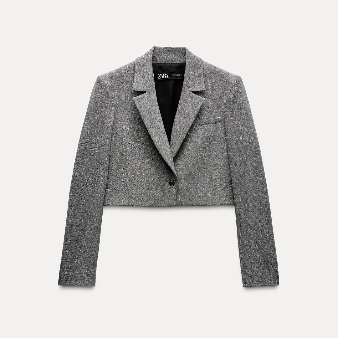 Moudda ZARA - Ensemble blazer court fil lurex, bouton argenté - Tunisie 2