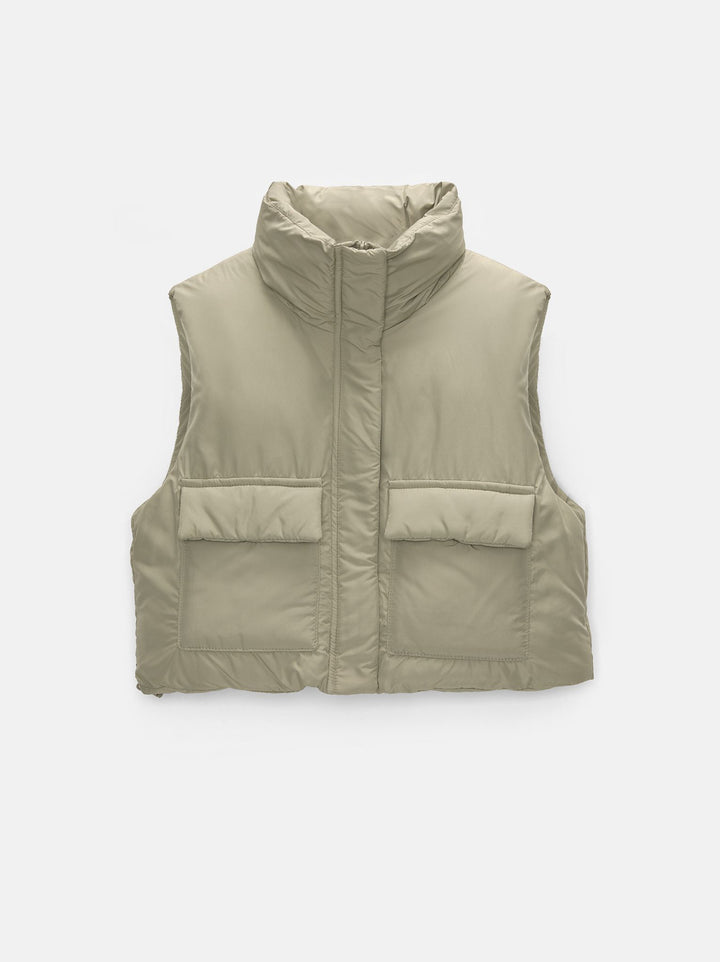 Moudda PULL & BEAR - Gilet Puffy Nylon Court Basique - Tunisie 4