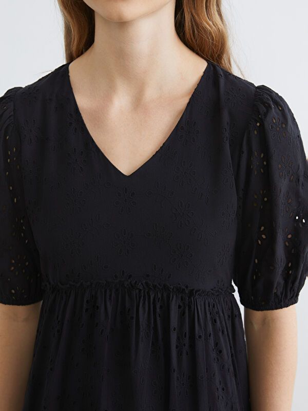 Moudda LC Waikiki - Robe manches courtes en tissu pour Femme - Tunisie 3