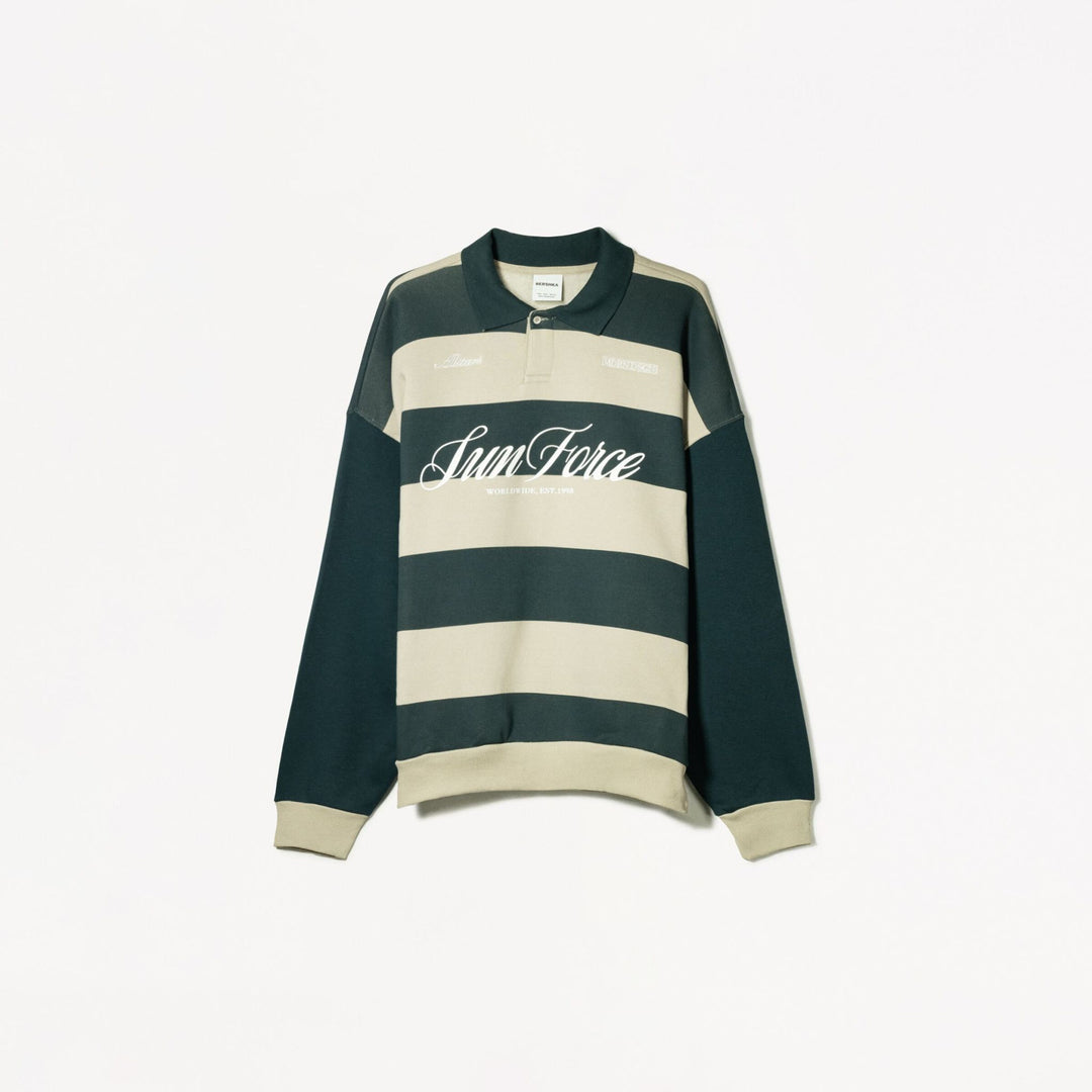 Moudda BERSHKA - Sweat Polo Rugby - Rayures Varsity - Tunisie 1
