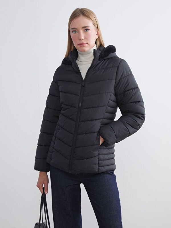 Moudda LC Waikiki - Manteau matelassé en nylon Femme Noir - Tunisie 1