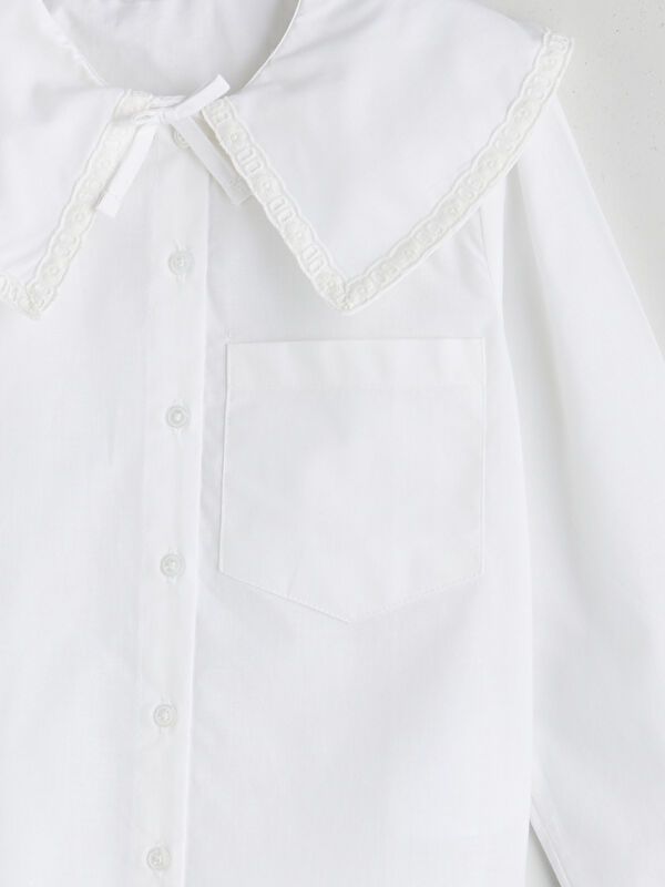 Moudda LC Waikiki - Chemise tissée manches longues Fille Buxe blanc - Tunisie 3