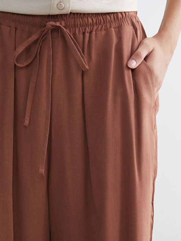 Moudda LC Waikiki - Pantalon tissé fin Femme Brun - Tunisie 3