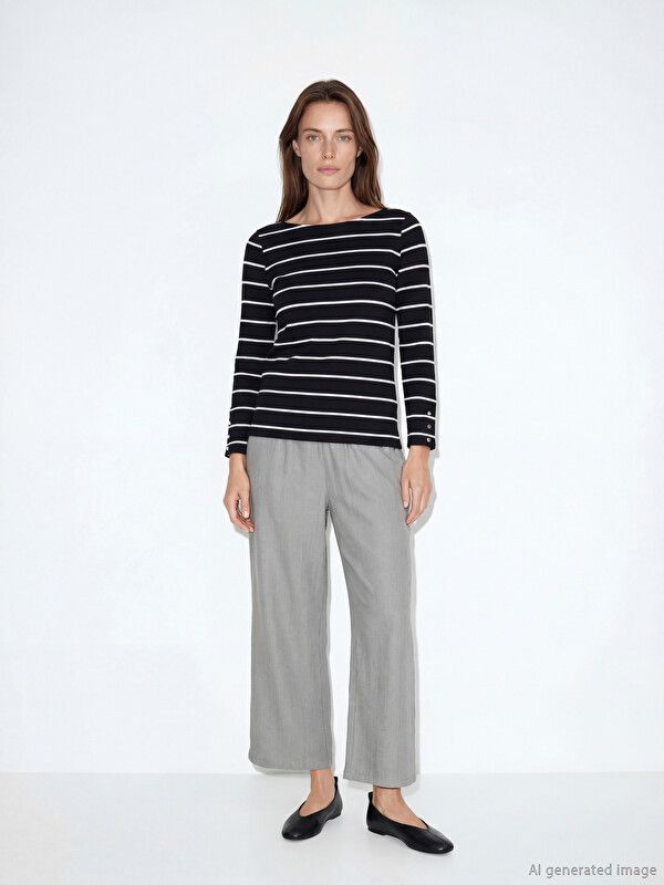Moudda LC Waikiki - Pantalon léger en tissu pour Femme couleur Gris clair - Tunisie 1