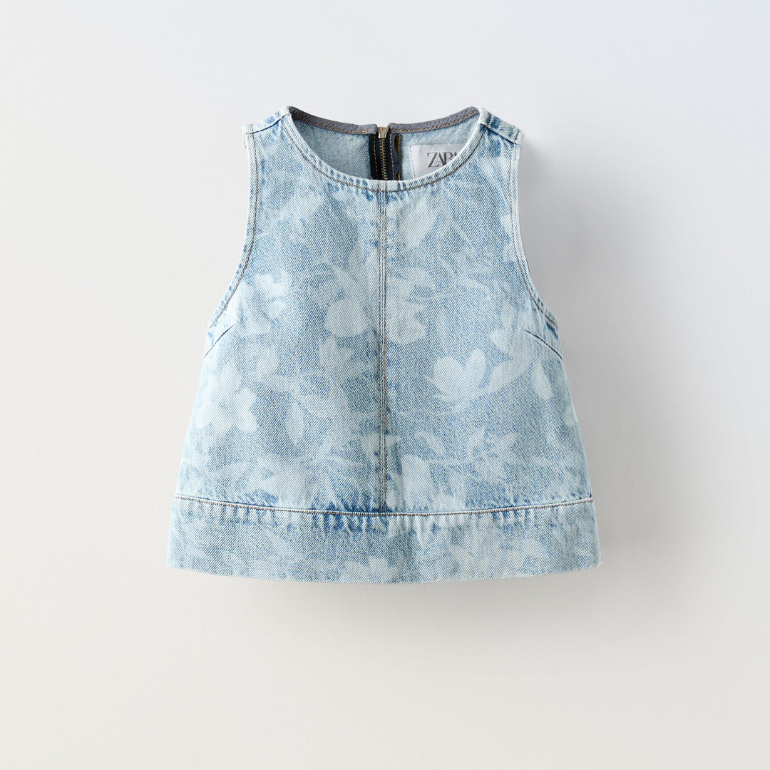 Moudda ZARA - Haut denim imprimé fleurs - Tunisie 1