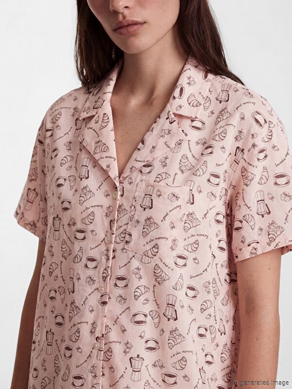Moudda LC Waikiki - Ensemble court en jersey pour Femme couleur Rose imprimé - Tunisie 3