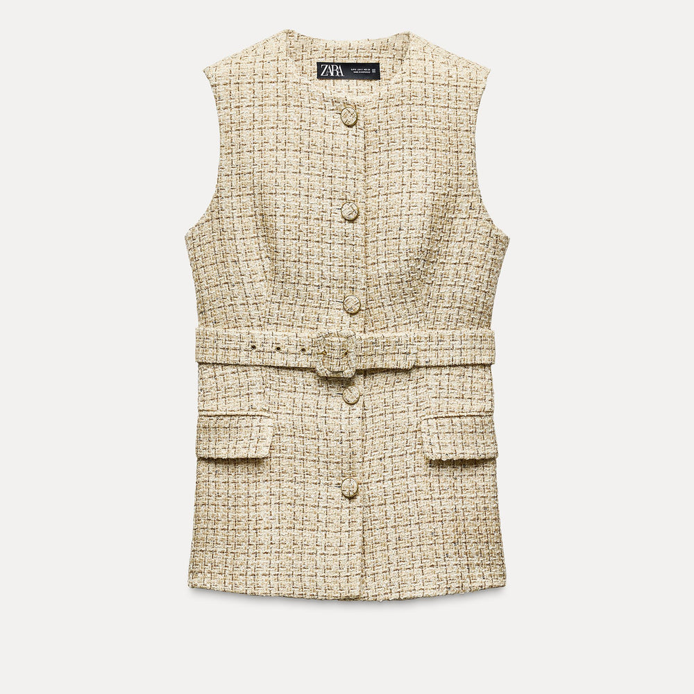 Moudda ZARA - Gilet tissu ceinture doublée - Tunisie 2