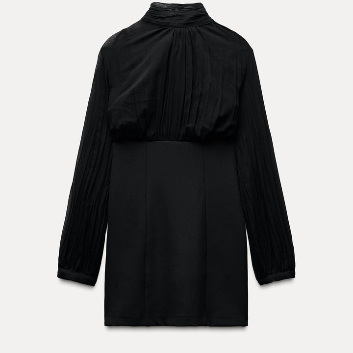 Moudda ZARA - Robe courte crêpe combinée manches longues - Tunisie 1