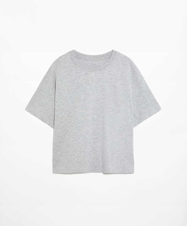 Moudda Oysho - T-Shirt Boxy Coton Col V - Tunisie 5
