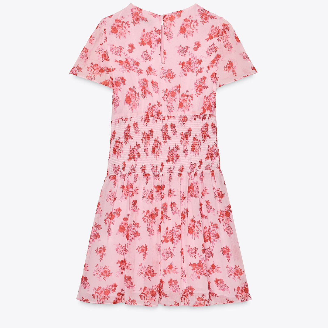 Moudda ZARA - Robe Courte Georgette - Fermée & Élastiques Taille Imprimée - Tunisie 2