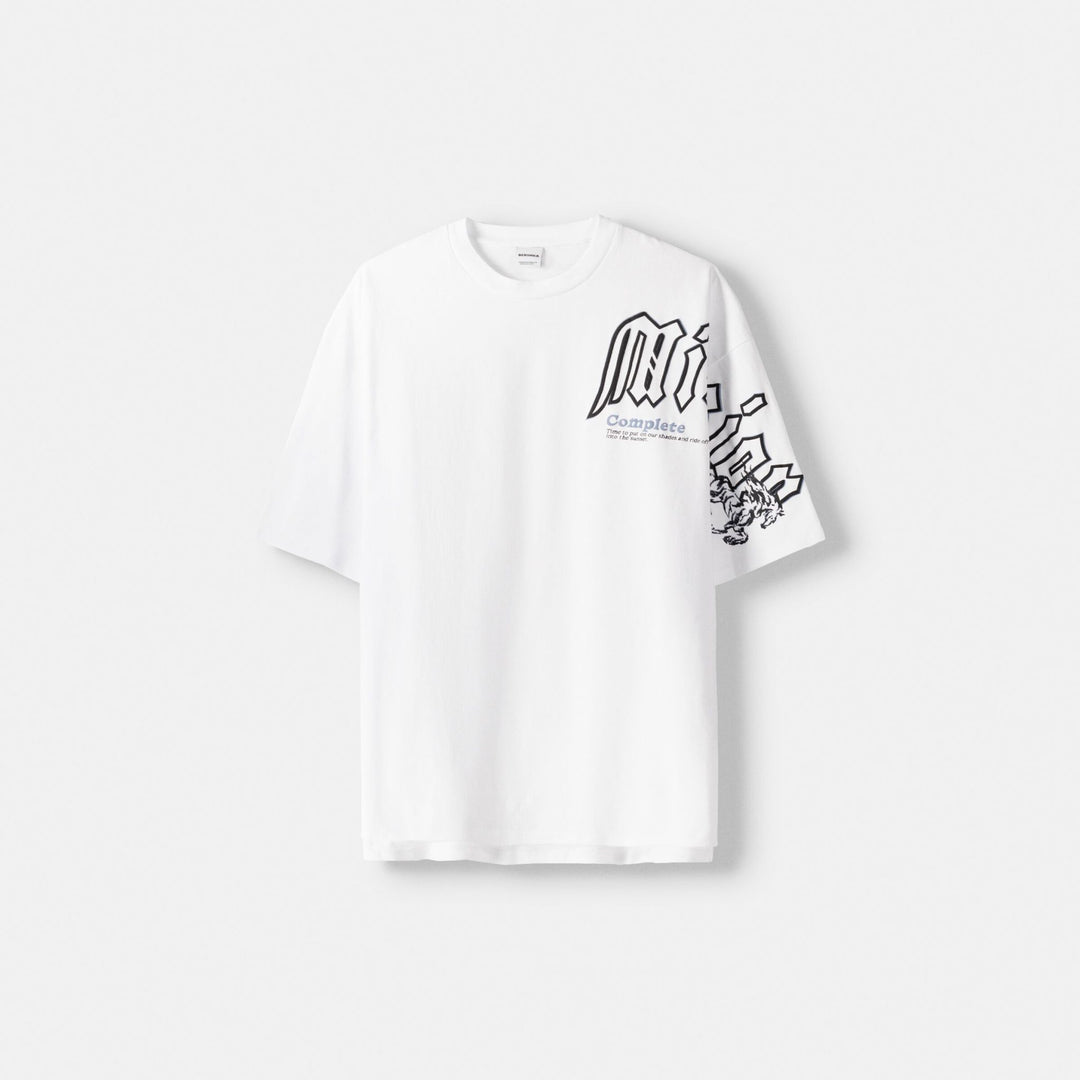 Moudda BERSHKA - T-shirt Oversize Lettres Gothiques - Tunisie 1