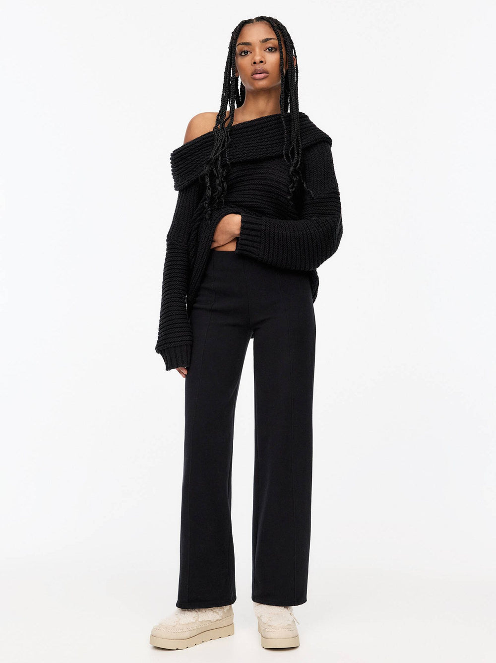 Moudda PULL & BEAR - Pantalon Soft Touch Wide Leg - Coutures - Tunisie 2