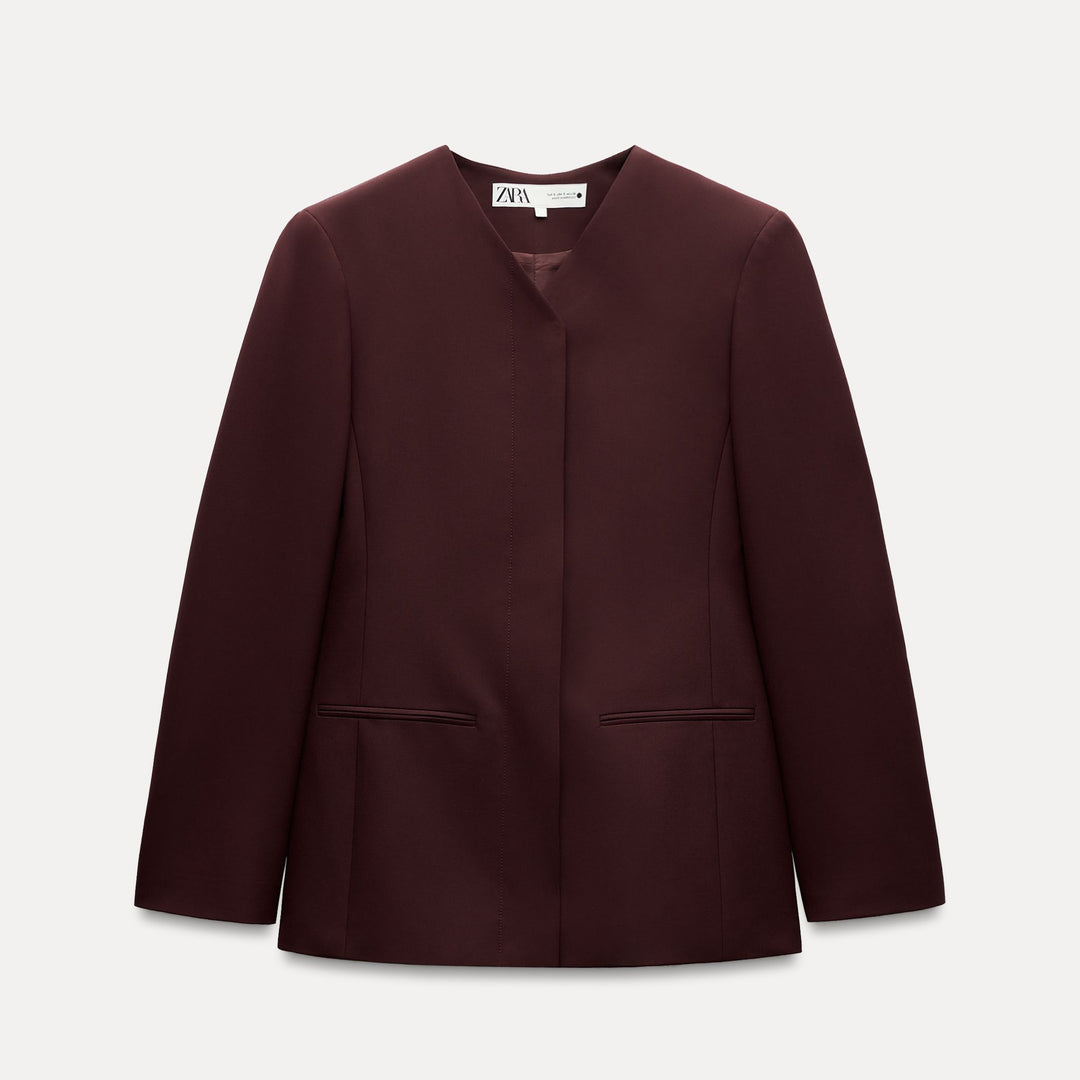 Moudda ZARA - Combinaison 601 veste cintrée sans revers bordeaux - Tunisie 1