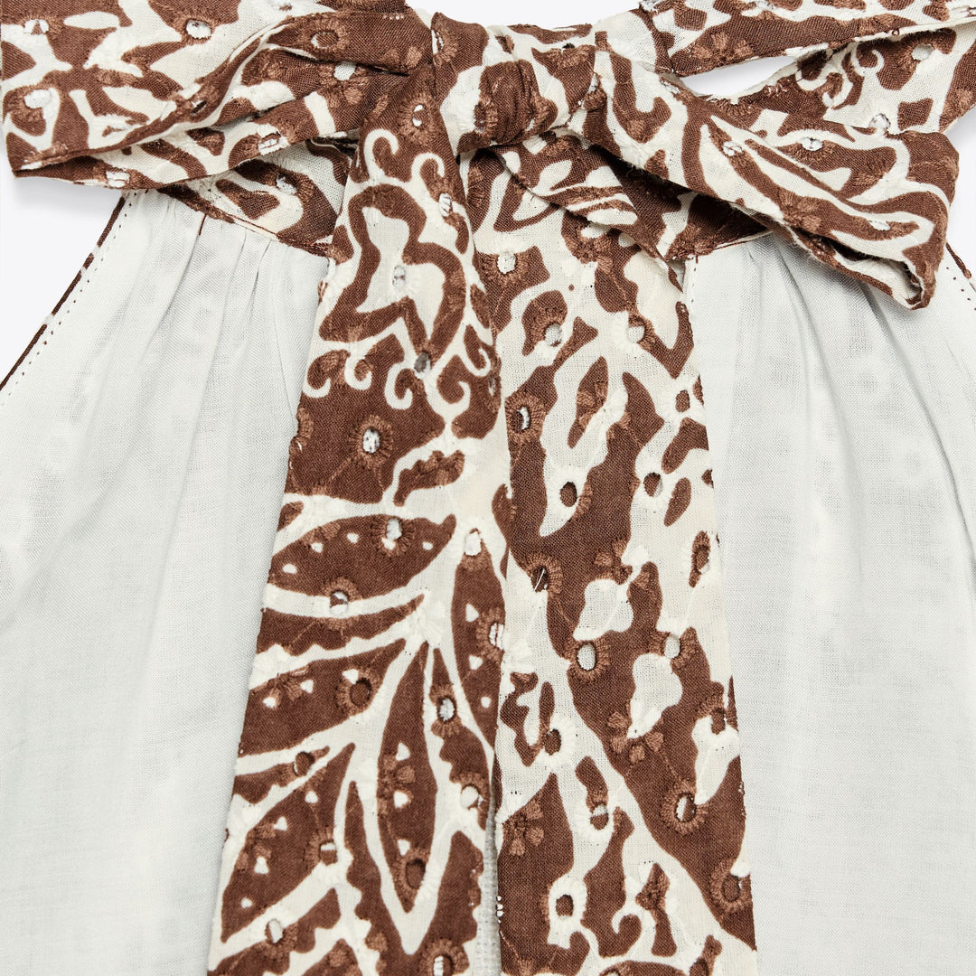 Moudda ZARA - Ensemble Top Brodé - Imprimé Bicolore & Halter - Tunisie 3