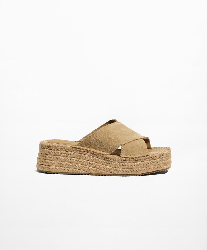 Moudda Oysho - Espadrilles à Talon en Jute et Daim Croisées - Tunisie 1