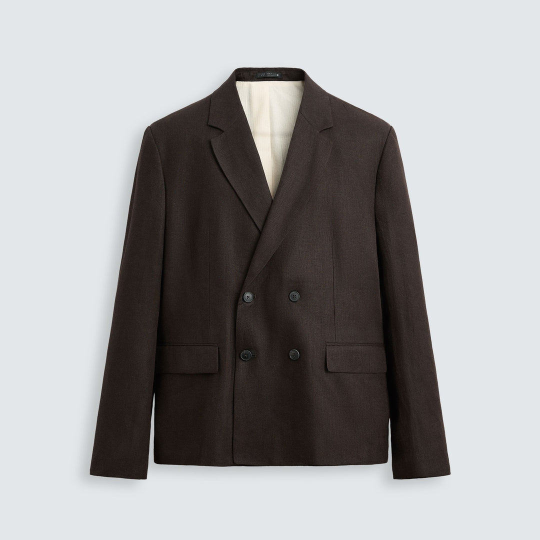 Moudda ZARA - Blazer - 100% Lin & Marron Chocolat - Tunisie 1
