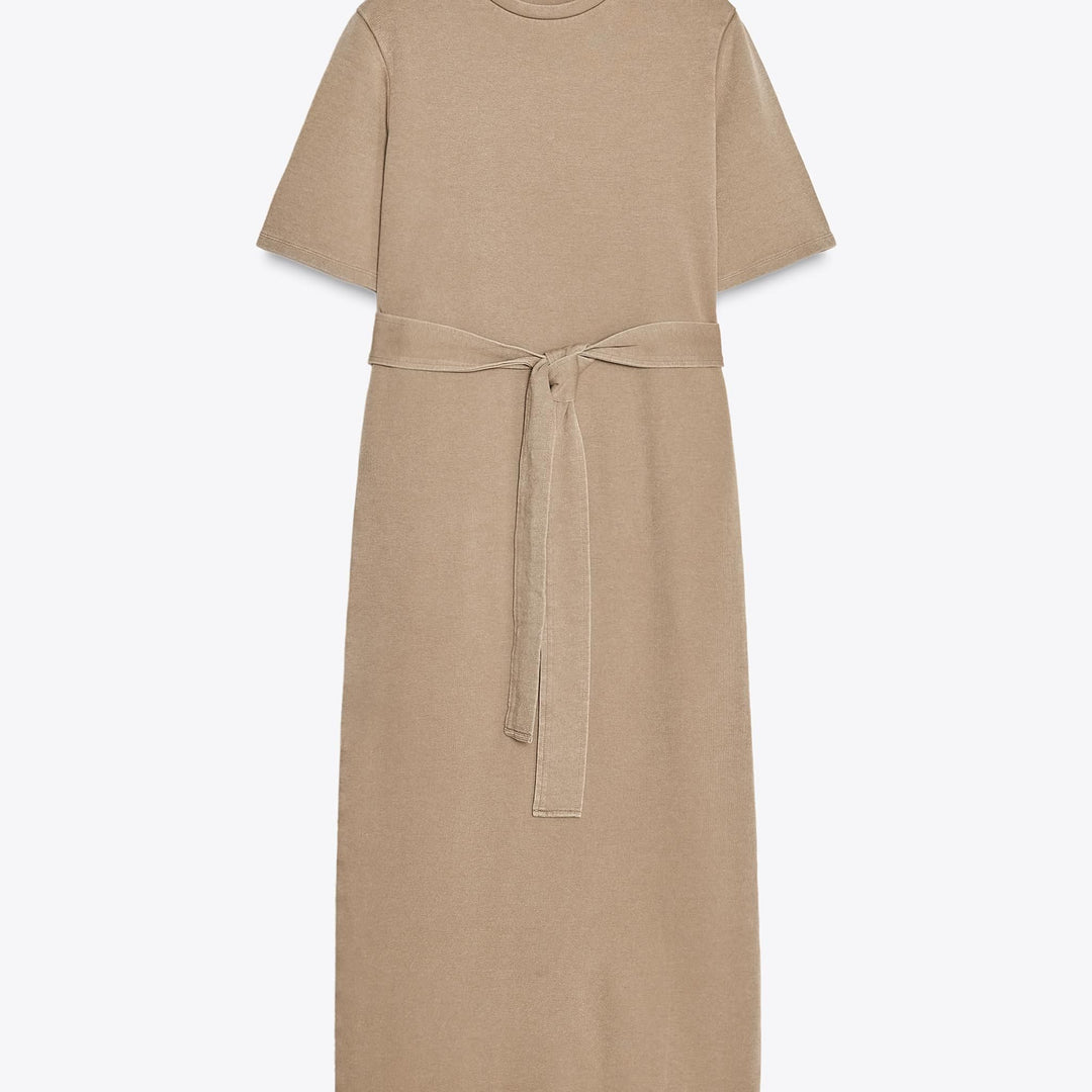 Moudda ZARA - Robe Midi Interlock Lavé - Ceinture - Tunisie 1