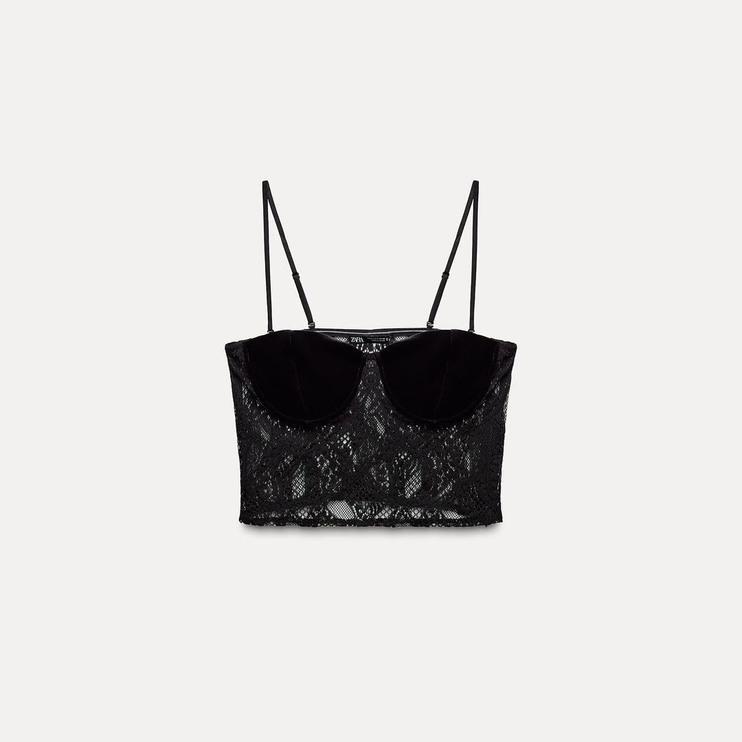 Moudda ZARA - Haut dentelle combiné velours - Tunisie 1