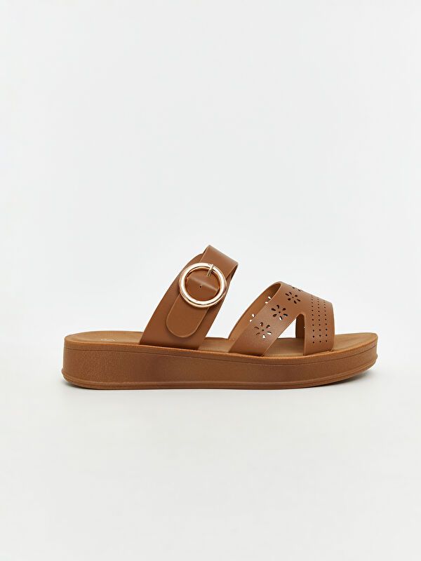 Moudda LC Waikiki - Pantoufles couleur Marron clair pour femmes - Tunisie 2