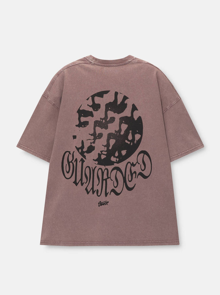 Moudda PULL & BEAR - T-Shirt Demi-Manches Lavé Violet Kaotic Grunge - Tunisie 2