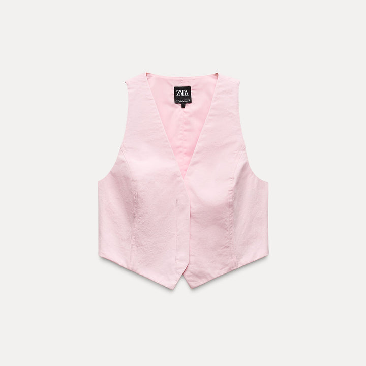 Moudda ZARA - Gilet coton encolure découpe nœud - Tunisie 1
