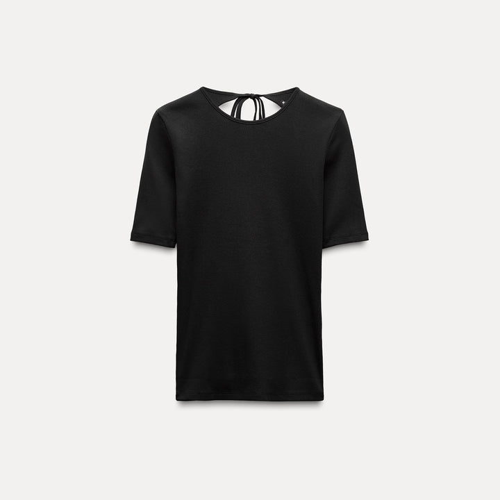 Moudda ZARA - T-shirt Côtelé Dos Nu à Nœud - Tunisie 1