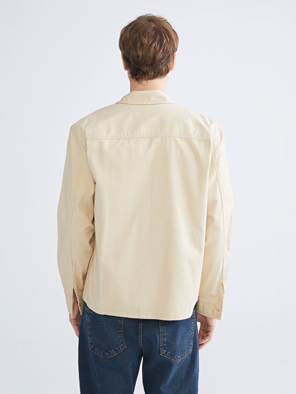 Moudda LC Waikiki - Veste-chemise tissée Homme Beige - Tunisie 4