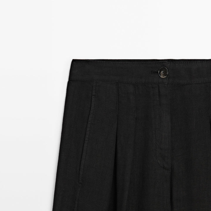 Moudda Massimo Dutti - Pantalon lin taille haute double pli - Tunisie 4