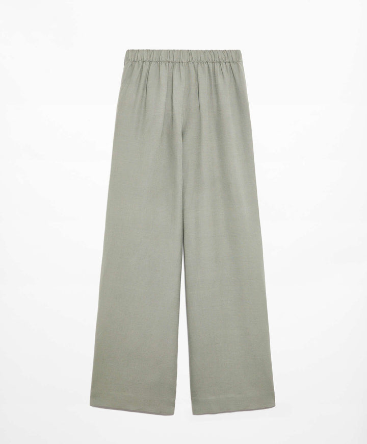 Moudda Oysho - Pantalon Croisé Lin Viscose Taille Haute - Tunisie 1