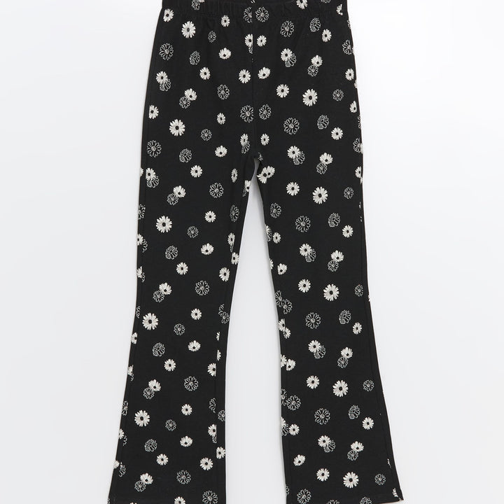 Moudda LC Waikiki - T-shirt en jersey stretch Fille Imprimé noir 2 - Tunisie 1