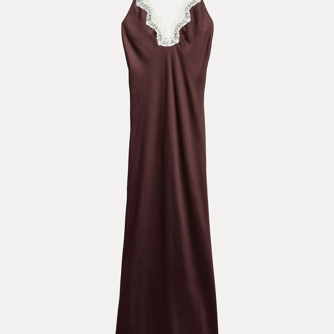 Moudda ZARA - Robe longue bretelle col en V avec dentelle - Tunisie 2