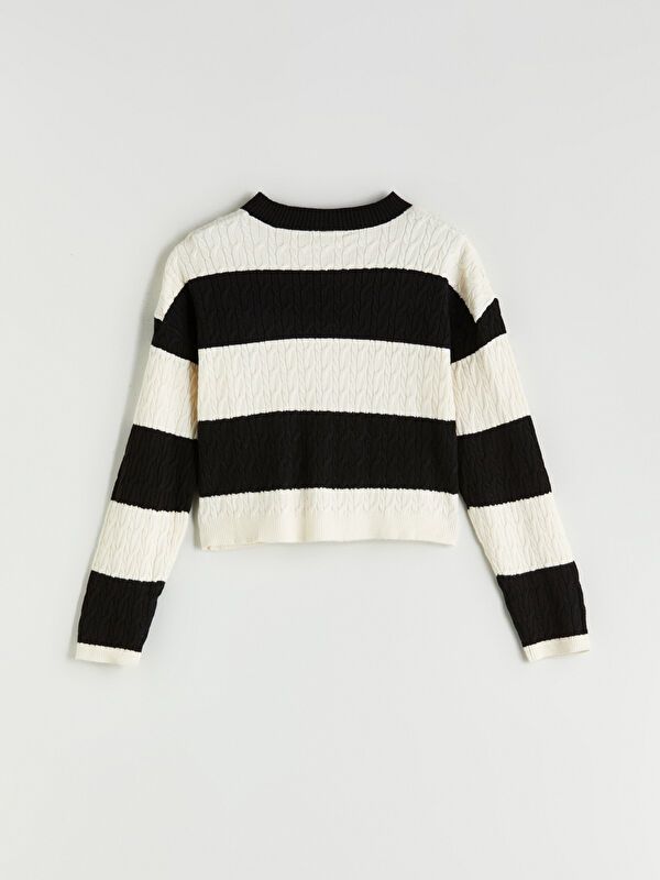 Moudda LC Waikiki - Pull en tricot Fille Ecru rayé - Tunisie 3