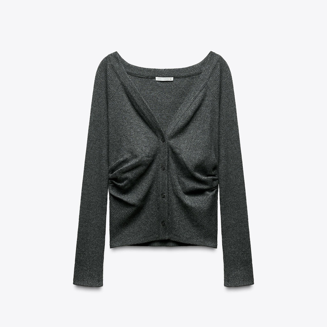Moudda ZARA - Cardigan Off-Shoulder - Côtes Soft Touch - Tunisie 1