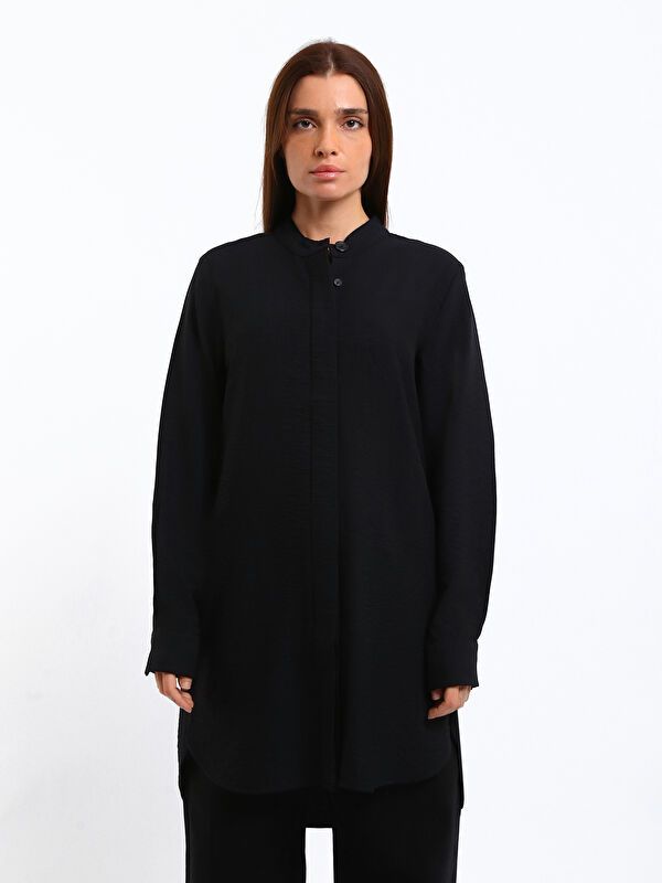 Moudda LC Waikiki - Tunique manches longues en tissu couleur Noir pour femmes - Tunisie 1