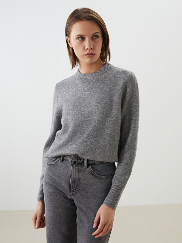 Moudda LC Waikiki - Pull tricot moyen Femme Mélange anthracite - Tunisie 1