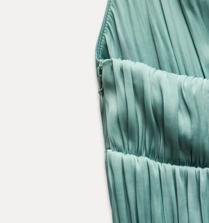 Moudda ZARA - Robe longue fluide en satin détail bretelle tressée - Tunisie 3