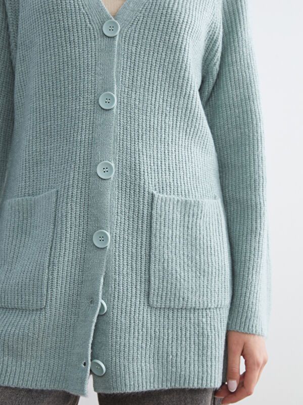 Moudda LC Waikiki - Cardigan tricot épais Femme Vert terne - Tunisie 3